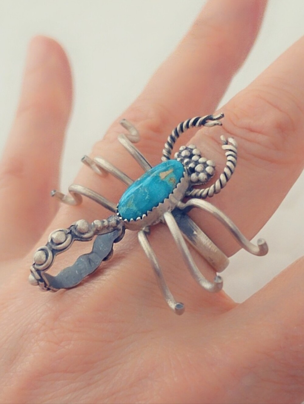 Scorpion Turquoise 925 Sterling Silver Gemstone Ring